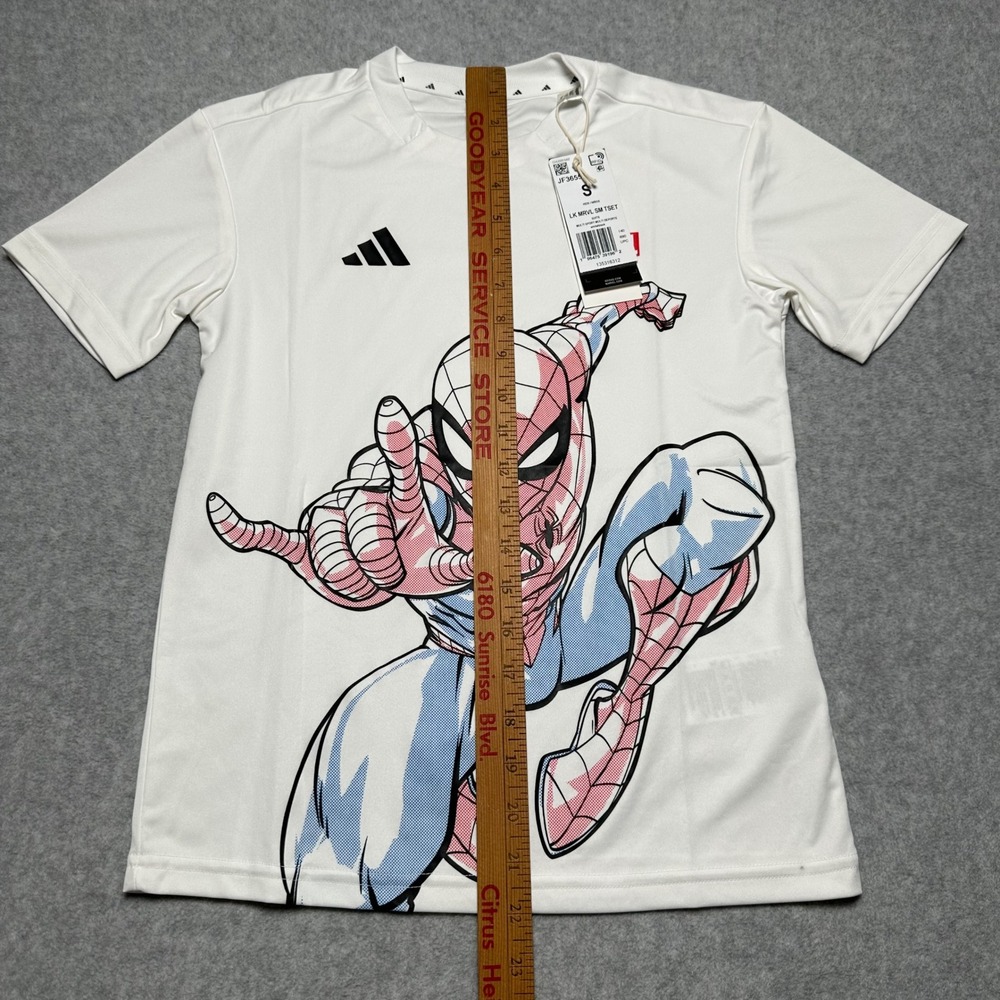Adidas Kids Marvel Spider-Man Graphic T-Shirt White JF3655 Boys Size S 9-10Y - Picture 6 of 6